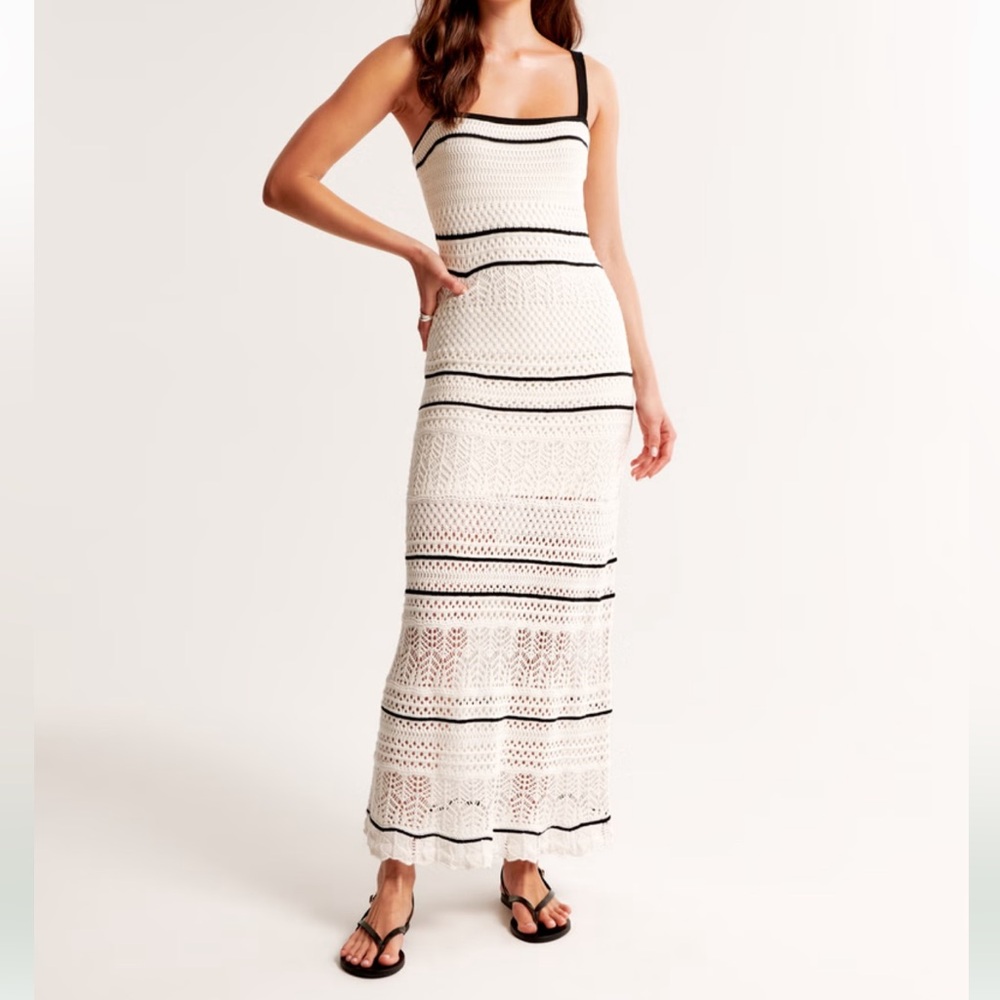 Abercrombie Crochet-Style Maxi Dress Cream
